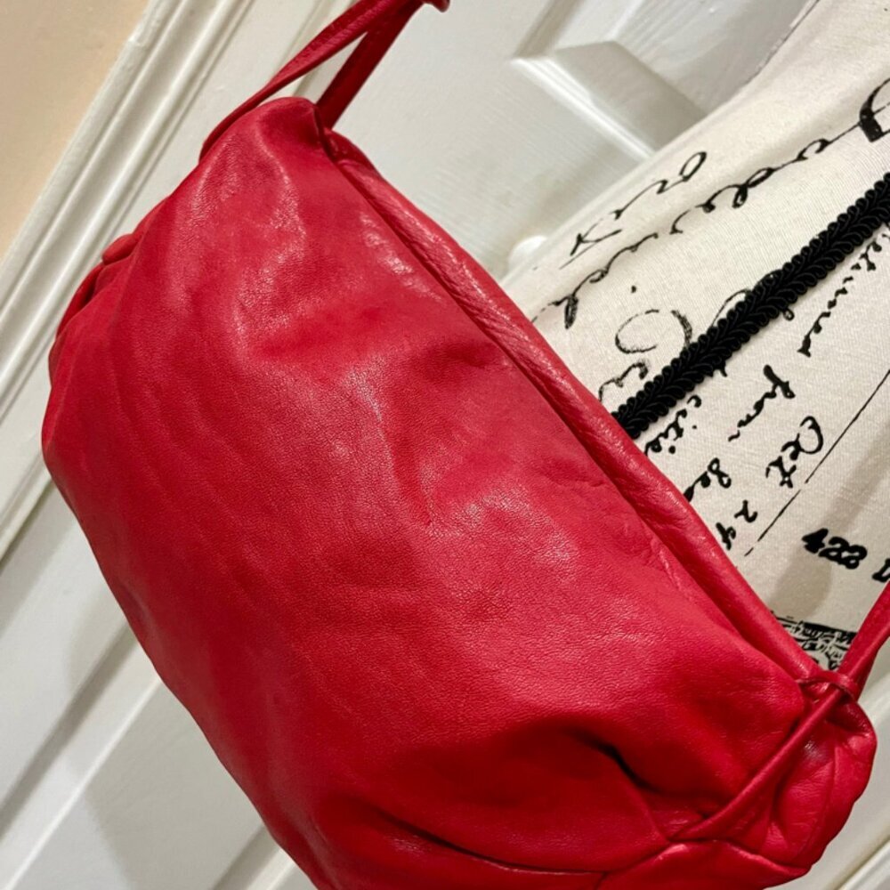 BOHO CHIC Y2K CROSSBODY BAG RED LEATHER MADE IN USA JWM DERR BEND OREGON ICONIC - Picture 13 of 16